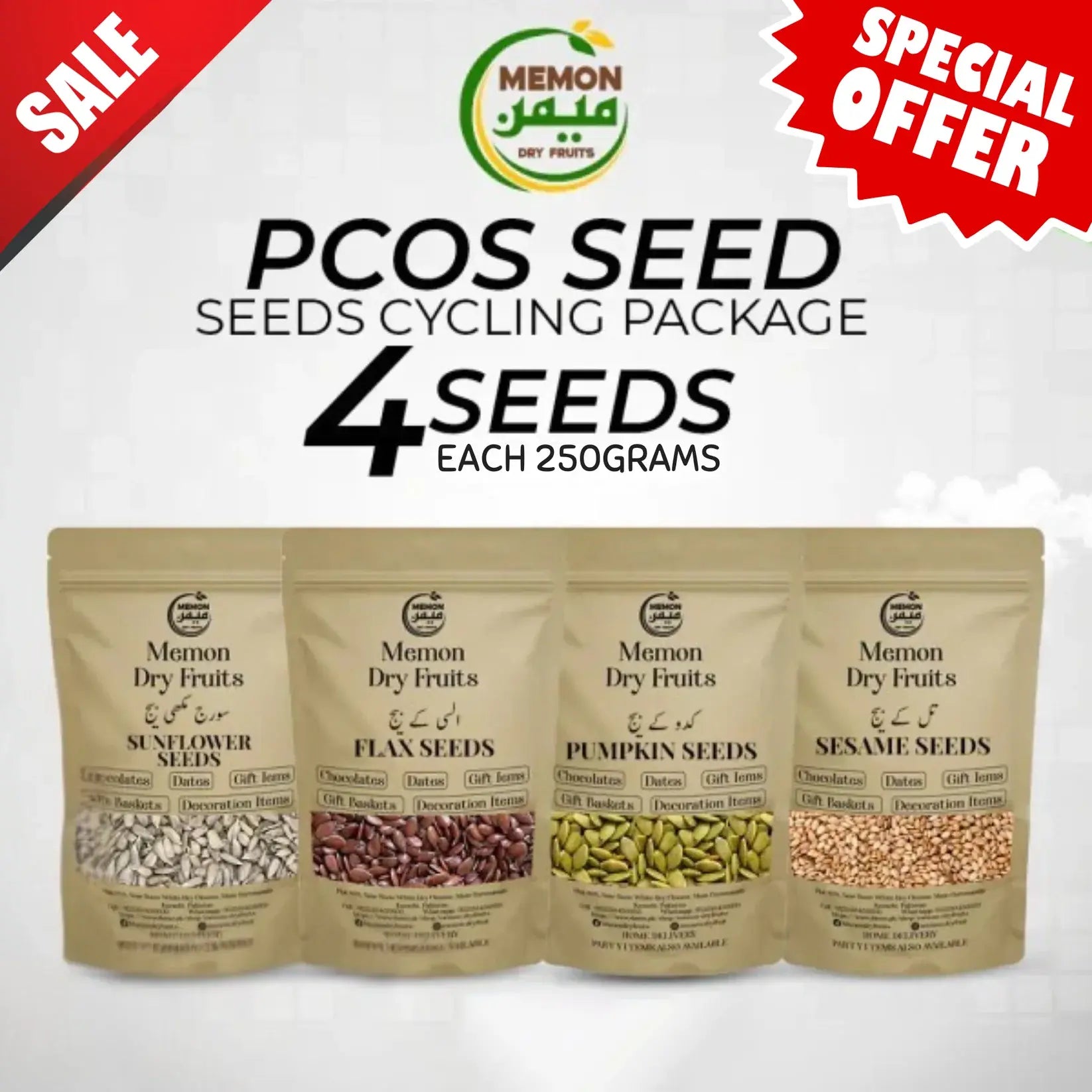 PCOS Seed Cycling Four Seeds Package